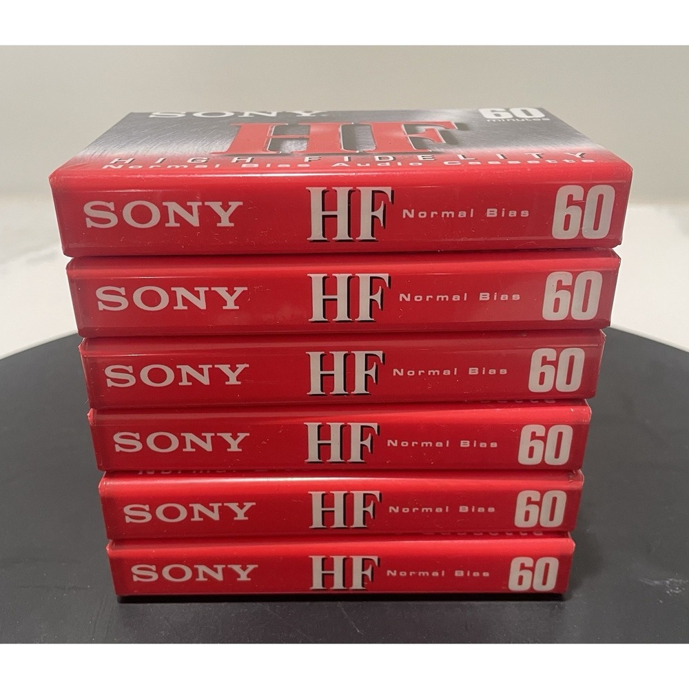 Sony HF 60 Min Audio Cassettes Pack of 6 Sealed New C-60HFC Type 1 Normal Bias⁠